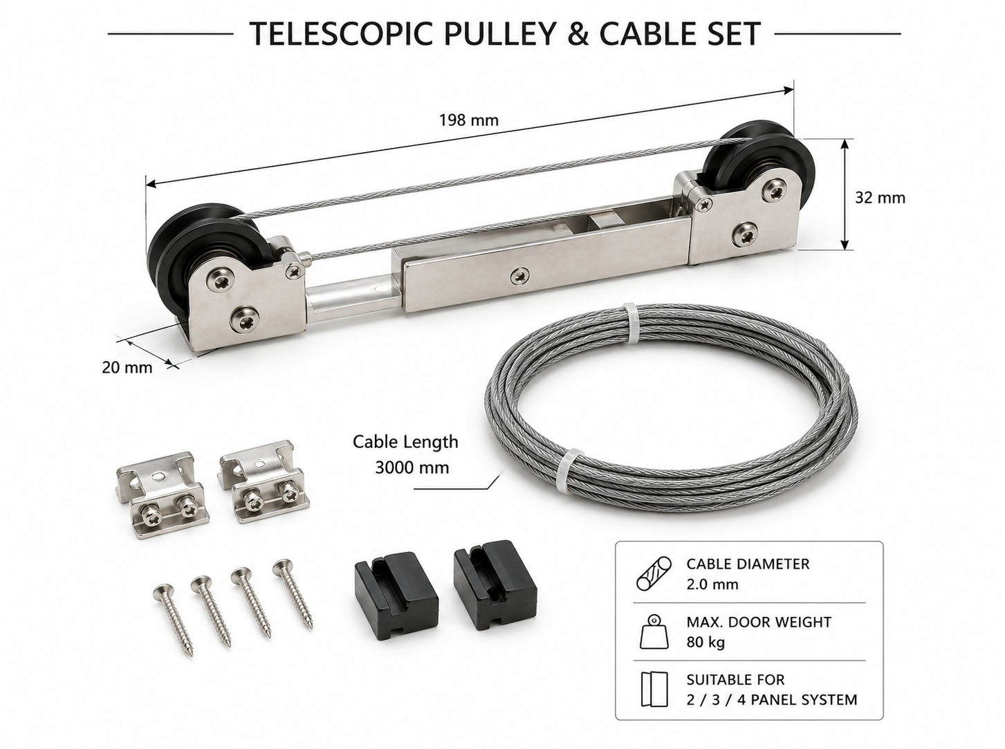 Telescopic Pulley & Cable Set